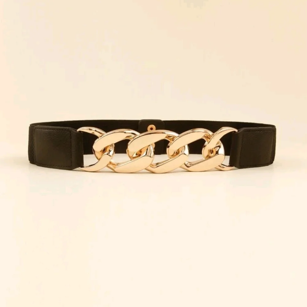 Elastic chunky black gold belt - Picture 5 of 14